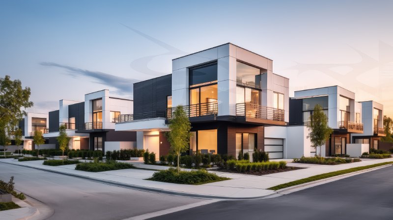 Luxury housing projects, featuring modern townhouses and villas. Explore investment opportunities in the real estate market with property listings.